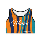 ThatXpression Miami Striped Sports Bra