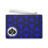 Queen Of Spades Collection Black Purple Clutch Bag