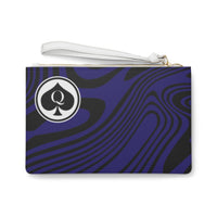 Queen Of Spades Collection Black Purple Clutch Bag