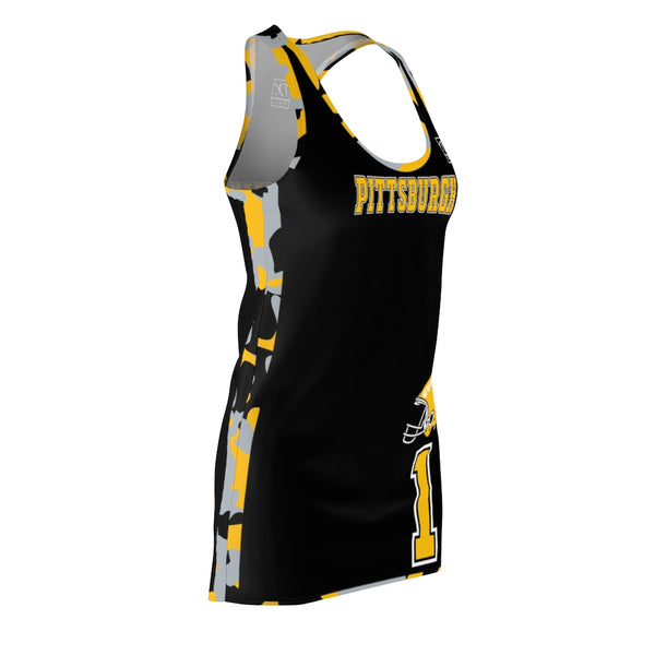 ThatXpression Fashion Pittsburgh Home Team Camo Racerback Jersey Dress