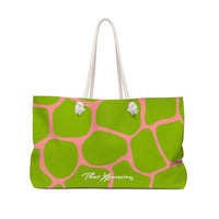 ThatXpression Fashion Stylish Pink Green Cobble Stone Pattern Weekender Bag R27KB