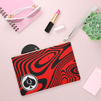 Queen Of Spades Collection Black Red Clutch Bag