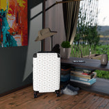 ThatXpression Fashion Designer White and Tan Travel Cabin Suitcase