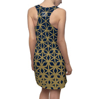 ThatXpression Fashion B2S Navy Gold Designer Tunic Racerback Dress