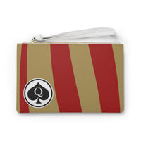 Queen Of Spades Collection Red Gold Clutch Bag
