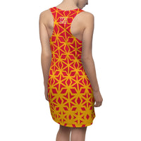 ThatXpression Fashion B2S Red Gold Designer Tunic Racerback Dress