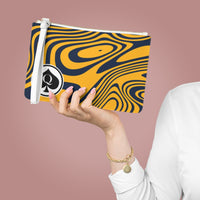 Queen Of Spades Collection Navy Gold Clutch Bag