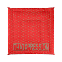 ThatXpression Fashion Arial Designer Red and Tan Comforter