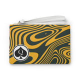 Queen Of Spades Collection Green Gold Clutch Bag
