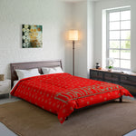 ThatXpression Fashion Arial Designer Red and Tan Comforter