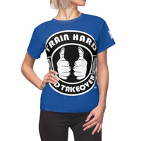 ThatXpression Fashion Train Hard Badge Blue Women's T-Shirt-RL