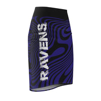 ThatXpression Ravens Purple Black Themed Fan Fitted Pencil Skirt 5TMP1