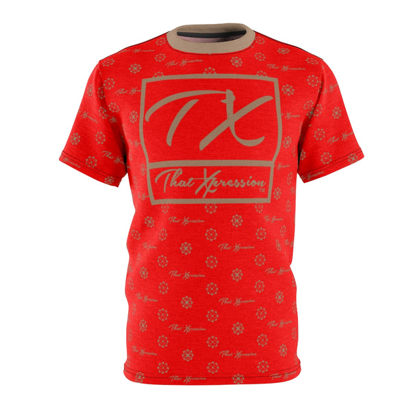 ThatXpression Fashion's Elegance Collection Red and Tan Boxed Shirt