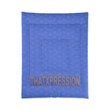 ThatXpression Fashion Arial Designer Royal and Tan Comforter
