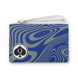 Queen Of Spades Collection Blue Grey Clutch Bag