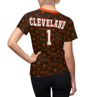 ThatXpression Elegance Women's Brown Orange Cleveland S12 Designer T-Shirt