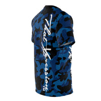 ThatXpression Fashion Navy Blue Black Ultimate Camo Themed Unisex T-shirt XZ3T