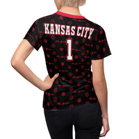 ThatXpression Elegance Women's Black Red Kansas City S12 Designer T-Shirt