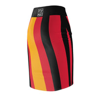 ThatXpression Fashion Black Red Striped Themed Women's Pencil Skirt 1YZF2