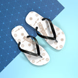 ThatXpression Fashion's Elegance Collection White and Tan Unisex Flip Flops