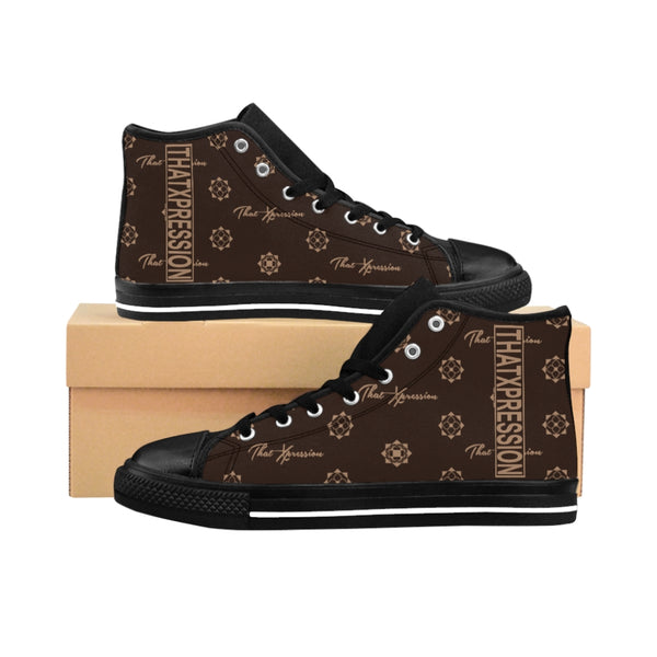ThatXpression Fashion's Elegance Collection Brown and Tan Women's High-top Sneakers