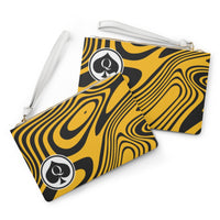 Queen Of Spades Collection Black Yellow Clutch Bag