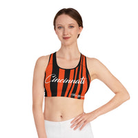 ThatXpression Cincinnati Striped Sports Bra