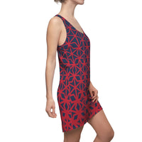 ThatXpression Fashion B2S Red Navy Designer Tunic Racerback Dress