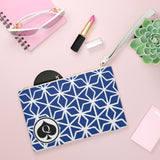 Queen Of Spades Collection Blue White Clutch Bag