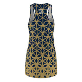 ThatXpression Fashion B2S Navy Gold Designer Tunic Racerback Dress