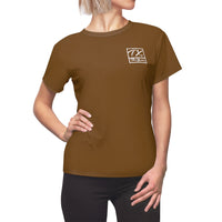 ThatXpression Fashion Train Hard Badge Brown Women's T-Shirt-RL