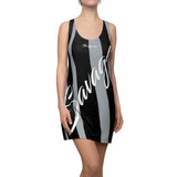 ThatXpression Fashion Black Gray Enlarged Savage Print Racerback Dress