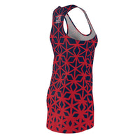 ThatXpression Fashion B2S Navy Red Designer Tunic Racerback Dress