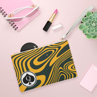 Queen Of Spades Collection Green Gold Clutch Bag
