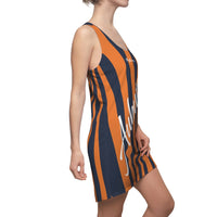 ThatXpression Fashion Crimson Orange Blue Enlarged Auburn Racerback Dress