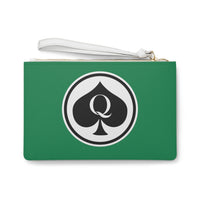 Queen Of Spades Collection Green Clutch Bag