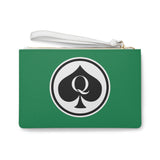 Queen Of Spades Collection Green Clutch Bag