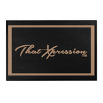 ThatXpression Fashion Script Designer Black and Tan Area Rugs