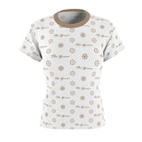 ThatXpression Fashion's Elegance Collection White and Tan Women's T-Shirt