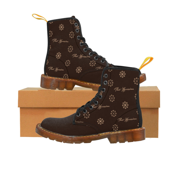 ThatXpression Fashion's Elegance Collection X2 Brown Tan Women's Canvas Boots