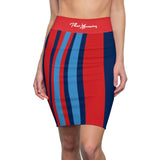 ThatXpression Fashion Red Navy Striped Women's Pencil Skirt 7X41K