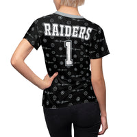 ThatXpression Elegance Women's Black Silver Raiders S12 Designer T-Shirt