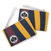 Queen Of Spades Collection Navy Gold Clutch Bag