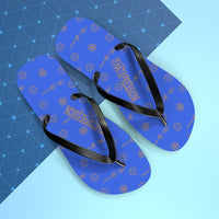 ThatXpression Fashion's Elegance Collection Royal and Tan Unisex Flip Flops