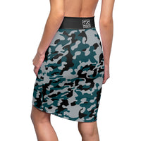 ThatXpression Fashion Green Gray Black Camouflaged Women's Pencil Skirt 1YZF2