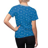 ThatXpression Elegance Women's Blue Silver S12 Designer T-Shirt