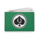 Queen Of Spades Collection Green Clutch Bag