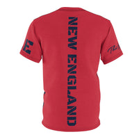 New England Home Team Sports Themed Blue Red Unisex T-shirt