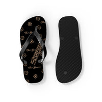 ThatXpression Fashion's Elegance Collection Black and Tan Unisex Flip Flops