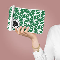 Queen Of Spades Collection Green White Clutch Bag